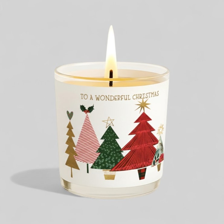 Vanilla Scented Christmas Candle - Christmas Trees