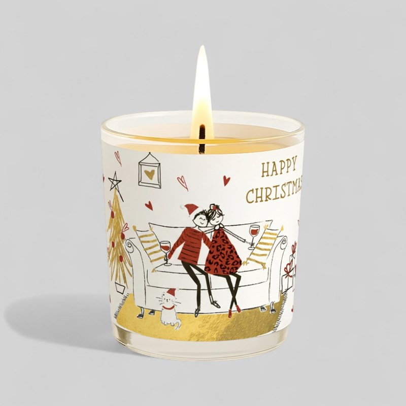An image of Vanilla Scented Christmas Candle - Couple On The Couch