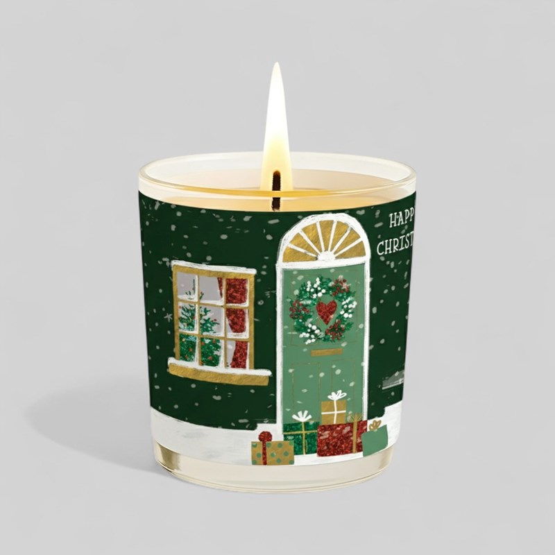 An image of Vanilla Scented Christmas Candle - Snowy Front Door