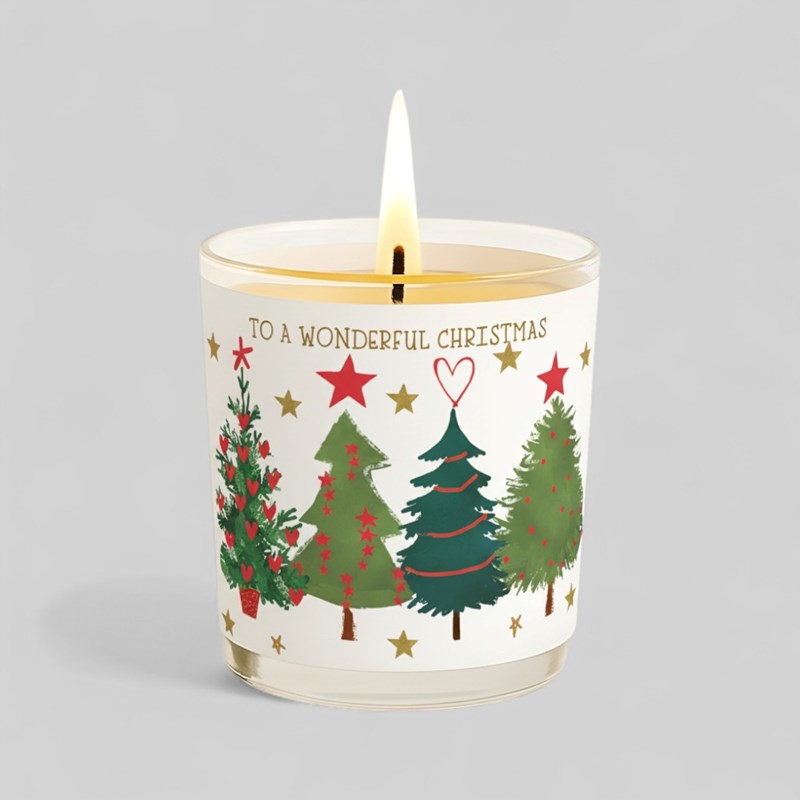 An image of Vanilla Scented Christmas Candle - Christmas Trees