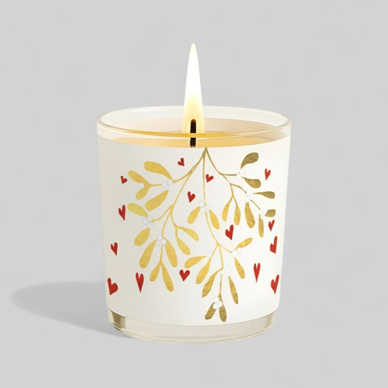 An image of Vanilla Scented Christmas Candle - Gold Mistletoe