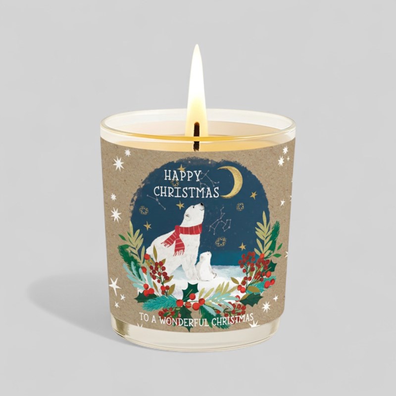 An image of Vanilla Scented Christmas Candle - Polar Bears