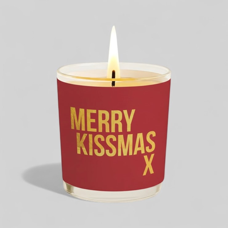 Vanilla Scented Christmas Candle - Merry Kissmas