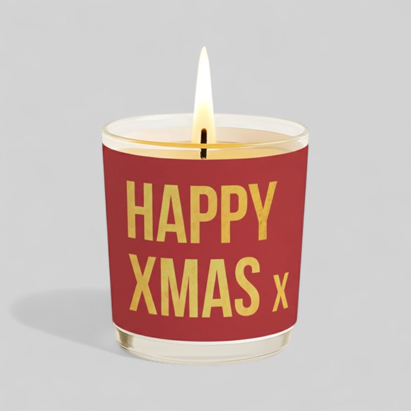 An image of Vanilla Scented Christmas Candle - Happy Xmas
