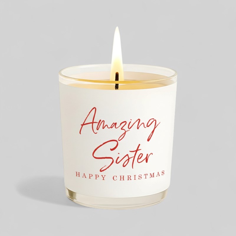An image of Vanilla Scented Christmas Candle - Amazing Sister