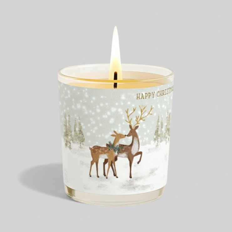 Vanilla Scented Christmas Candle - Deer In The Snow