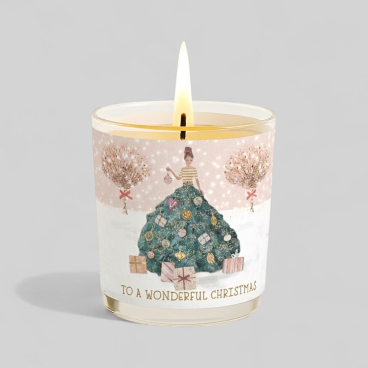 Vanilla Scented Christmas Candle - Glamourous Lady In The Snow