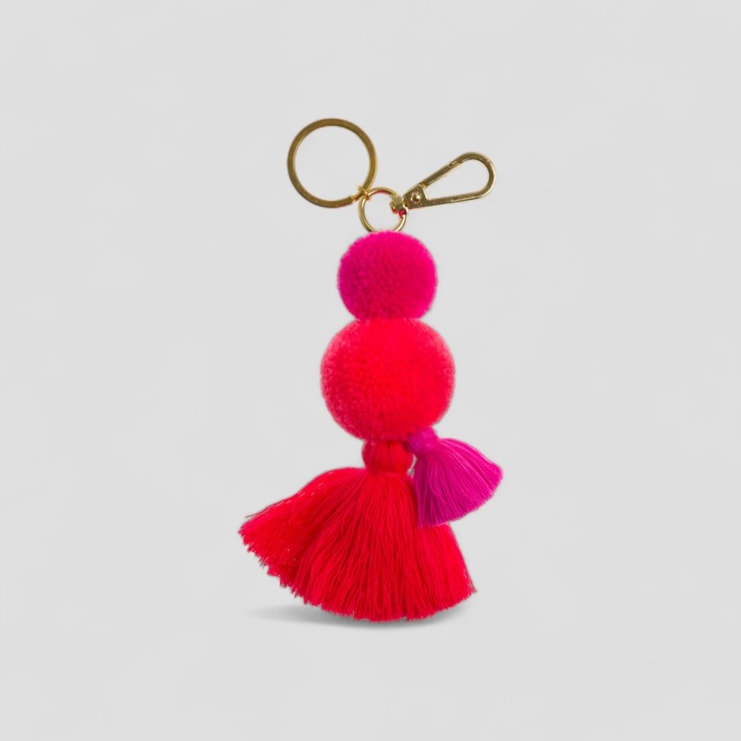 Pom Pom and Tassel Keyrings | Available In Two Colours