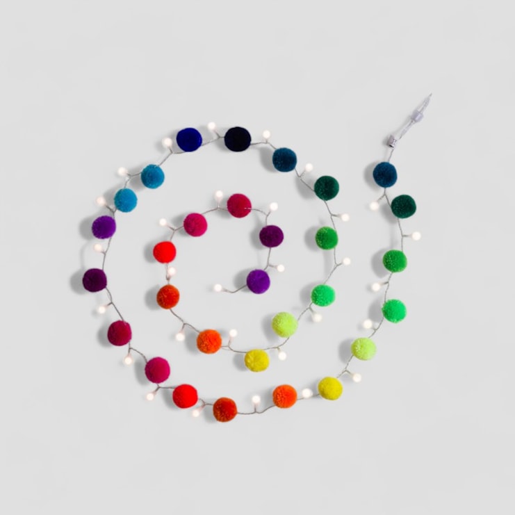 Pom Pom Light Chains | Rainbow or White