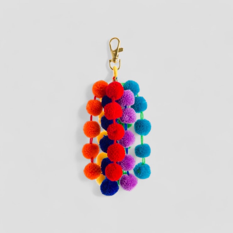 Pom Pom Ombre Bag Charms | Green, Pink or Rainbow Pom Pom Ombre Bag Charms | Green, Pink or Rainbow