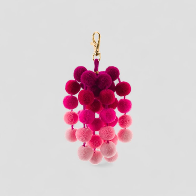 Pom Pom Ombre Bag Charms | Green, Pink or Rainbow