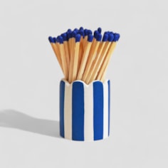 Hello Marilu Stripy Scalloped Match Stick Holders