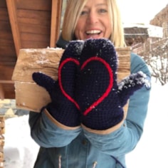 Crochet Heart Mittens | Available In Two Colours Crochet Heart Mittens | Available In Two Colours