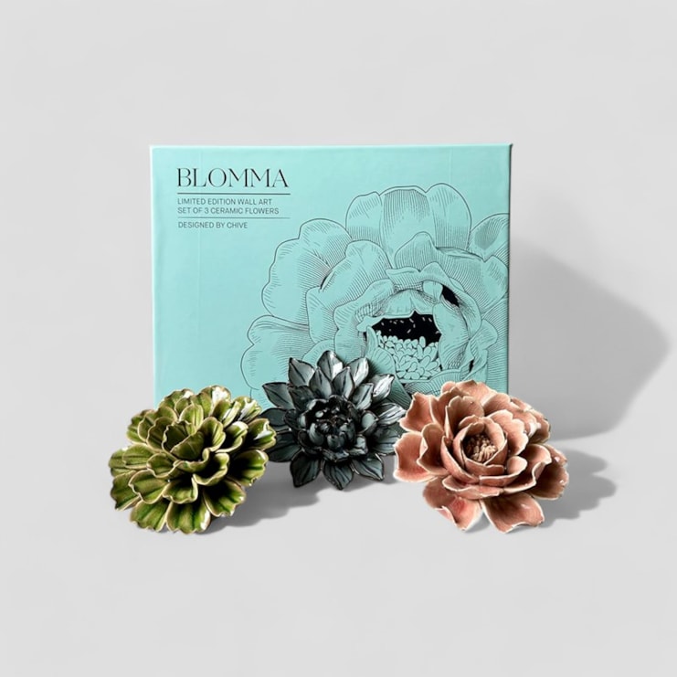 Ceramic Wall Art Flowers Set Of 3