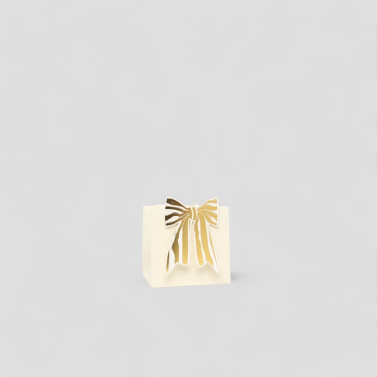 Gold Bow Ivory Gift Bag
