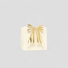 Gold Bow Ivory Gift Bag Gold Bow Ivory Gift Bag