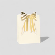 Gold Bow Ivory Gift Bag